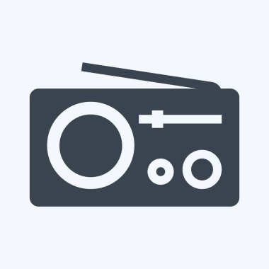 Simge Radyo - Kabartma Biçimi, Basit illüstrasyon, Düzenlenebilir Vuruş, Tasarım şablonu vektörü, Yazdırma, poster, reklam, duyurular, bilgi grafikleri vs..