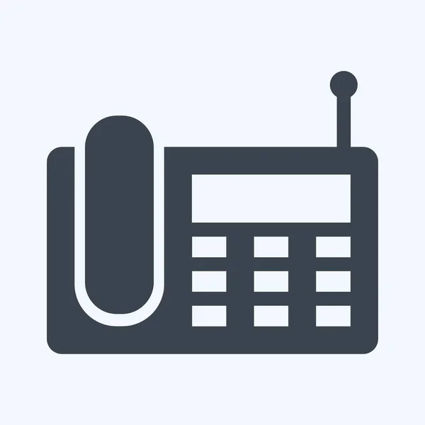 Icon Wireless Landline Phone Glyph Style Simple Illustration Editable Stroke — 스톡 벡터