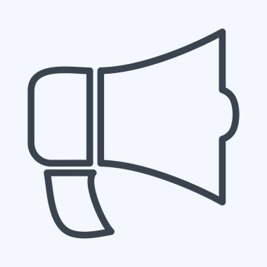 Simge Hoparlörü - Satır Biçimi, Basit illüstrasyon, Düzenlenebilir vuruş, Tasarım şablonu vektörü, baskılar, posterler, reklamlar, duyurular, bilgi grafikleri vs..