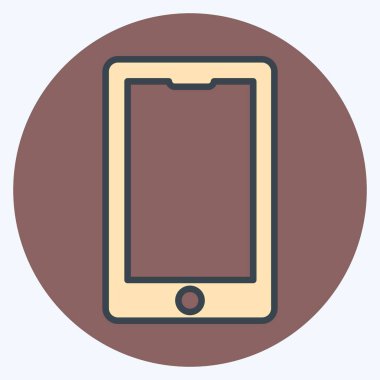 Simge Mobil - Renk Eşleştirme Biçimi, Basit illüstrasyon, Düzenlenebilir vuruş, Tasarım şablonu vektörü, Yazdırma, poster, reklamlar, duyurular, bilgi grafikleri vs..