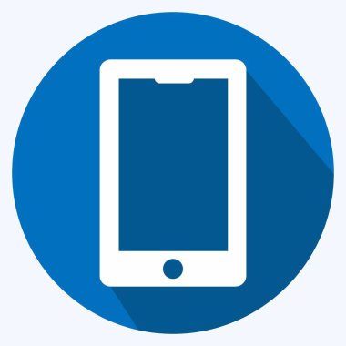 Simge Mobil - Uzun Gölge Biçimi, Basit illüstrasyon, Düzenlenebilir Felç, Tasarım şablonu vektörü, Yazdırma, poster, reklam, duyurular, bilgi grafikleri vs..