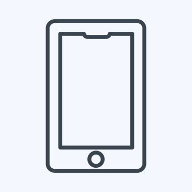 Simge Mobil - Satır Biçimi, Basit illüstrasyon, Düzenlenebilir Felç, Tasarım şablonu vektörü, Yazdırma, poster, reklam, duyurular, bilgi grafikleri vs..