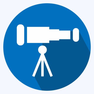 Simge Teleskobu - Uzun Gölge Biçimi, Basit illüstrasyon, Düzenlenebilir Felç, Tasarım şablonu vektörü, baskılar, posterler, reklamlar, duyurular, bilgi grafikleri vs..