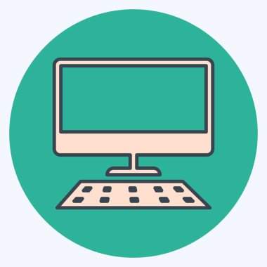 Simge Masaüstü - Renk Eşleştirme Biçimi, Basit illüstrasyon, Düzenlenebilir vuruş, Tasarım şablonu vektörü, baskılar, posterler, reklamlar, duyurular, bilgi grafikleri vs..