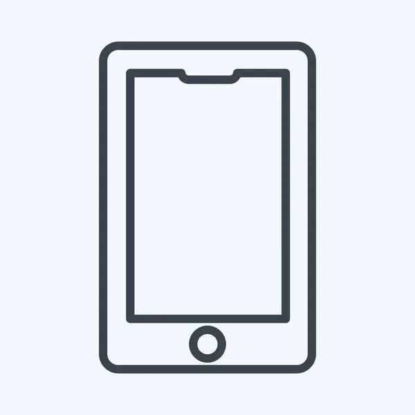 Icon Mobile Estilo Linha Ilustração Simples Curso Editável Vetor Modelo —  Vetores de Stock