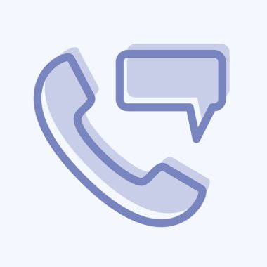 Simge permalı telefon masajı - İki Ton Biçimi - Basit illüstrasyon, Düzenlenebilir vuruş, Tasarım şablonu vektörü, baskılar, posterler, reklamlar, duyurular, bilgi grafikleri, vs..