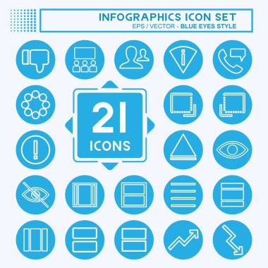 Simge Tanımlama - Mavi Gözler Biçimi - Basit illüstrasyon, Düzenlenebilir vuruş, Tasarım şablonu vektörü, baskılar, posterler, reklamlar, duyurular, bilgi grafikleri vs..