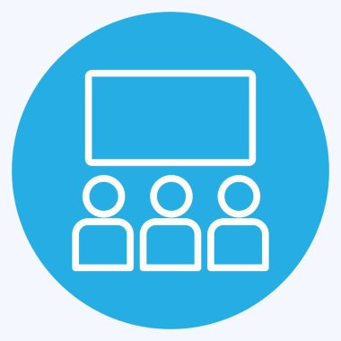 Simge Tiyatroları - Mavi Gözler Biçimi - Basit illüstrasyon, Düzenlenebilir vuruş, Tasarım şablonu vektörü, baskılar, posterler, reklamlar, duyurular, bilgi grafikleri vs..