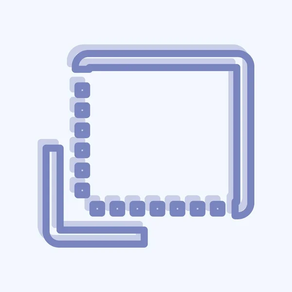 Ikona Převrátit Zpět Dva Tón Styl Jednoduchá Ilustrace Upravitelný Tah — Stockový vektor