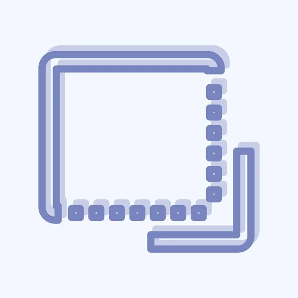 Icon Flip Front Two Tone Style Jednoduchá Ilustrace Upravitelný Tah — Stockový vektor