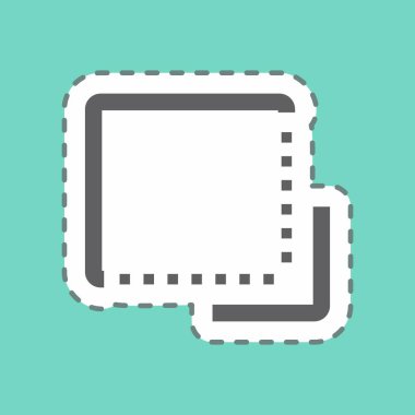 Etiket Öne Çevir - Satır Kesimi - Basit illüstrasyon, Düzenlenebilir vuruş, Tasarım şablonu vektörü, baskılar, posterler, reklamlar, duyurular, bilgi grafikleri vs..