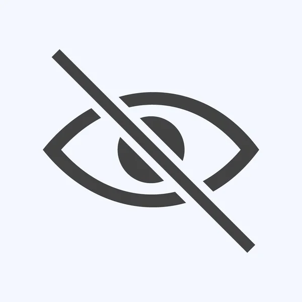 Icône Visibilité Désactivée Style Glyphe Illustration Simple Course Modifiable Vecteur — Image vectorielle