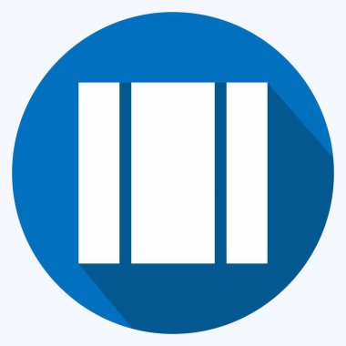 Simge Görünümü Sütunu - Uzun Gölge Biçimi - Basit illüstrasyon, Düzenlenebilir vuruş, Tasarım şablonu vektörü, baskılar, posterler, reklamlar, duyurular, bilgi grafikleri vs..