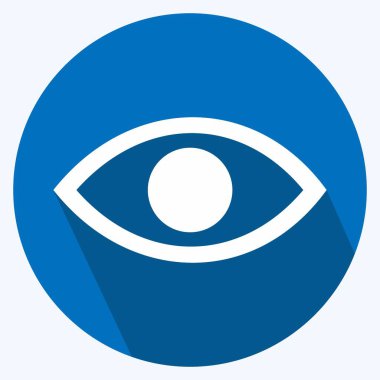 Simge Görünürlüğü - Uzun Gölge Biçimi - Basit illüstrasyon, Düzenlenebilir vuruş, Tasarım şablonu vektörü, baskılar, posterler, reklamlar, duyurular, bilgi grafikleri vs..