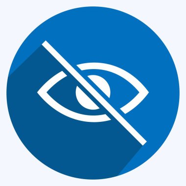 Simge Kapalı - Uzun Gölge Biçimi - Basit illüstrasyon, Düzenlenebilir vuruş, Tasarım şablonu vektörü, baskılar, posterler, reklamlar, duyurular, bilgi grafikleri, vs..