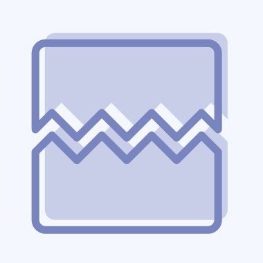 Simge Kırık Resim - İki Ton Biçimi - Basit illüstrasyon, Düzenlenebilir vuruş, Tasarım şablonu vektörü, baskılar, posterler, reklamlar, duyurular, bilgi grafikleri, vs..