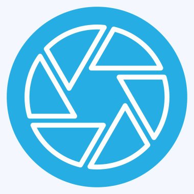 Simge Kamera I - Mavi Gözler Biçimi - Basit illüstrasyon, Düzenlenebilir vuruş, Tasarım şablonu vektörü, baskılar, posterler, reklamlar, duyurular, bilgi grafikleri vs..