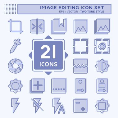 Simge Ayarlama Resim Düzenleme - İki Ton Biçimi - Basit illüstrasyon, Düzenlenebilir vuruş, Tasarım şablonu vektörü, baskılar, posterler, reklamlar, duyurular, bilgi grafikleri, vs..