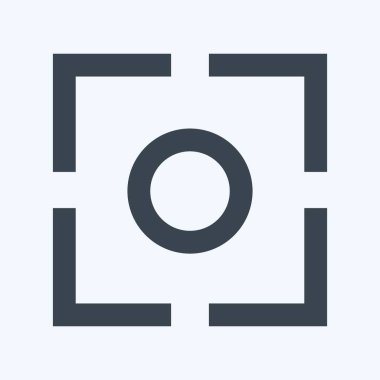 Simge Merkezi Odaklama - Glyph Biçimi - Basit illüstrasyon, Düzenlenebilir vuruş, Tasarım şablonu vektörü, baskılar, posterler, reklamlar, duyurular, bilgi grafikleri vs..