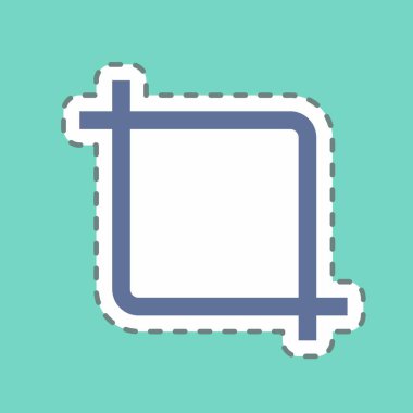 Etiket Kırpma - Satır Kesimi - Basit illüstrasyon, Düzenlenebilir vuruş, Tasarım şablon vektörü, baskılar, posterler, reklamlar, duyurular, bilgi grafikleri vs..