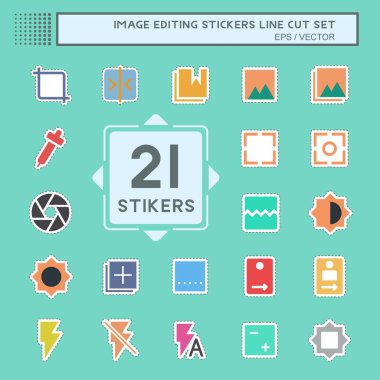 Etiket Ayarlama Resim Düzenleme - Basit illüstrasyon, Düzenlenebilir vuruş, Tasarım şablonu vektörü, baskılar, posterler, reklamlar, duyurular, bilgi grafikleri vs..