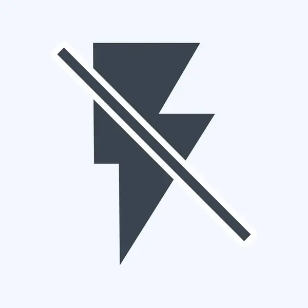 Icon Flash Glyph Style Eenvoudige Illustratie Bewerkbare Slag Design Template — Stockvector
