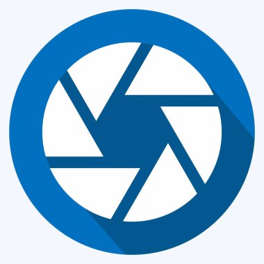 Simge Kamera I - Uzun Gölge Biçimi - Basit illüstrasyon, Düzenlenebilir vuruş, Tasarım şablonu vektörü, baskılar, posterler, reklamlar, duyurular, bilgi grafikleri vs..