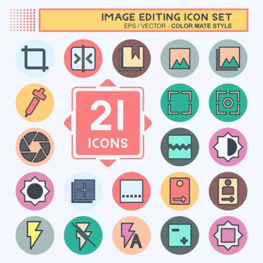 Simge Ayarlama - Renk Eşi Biçimi - Basit illüstrasyon, Düzenlenebilir vuruş, Tasarım şablonu vektörü, baskılar, posterler, reklamlar, duyurular, bilgi grafikleri, vs..