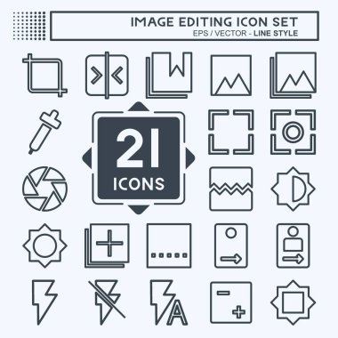 Simge Ayarlama Resim Düzenleme - Satır Biçimi - Basit illüstrasyon, Düzenlenebilir vuruş, Tasarım şablonu vektörü, baskılar, posterler, reklamlar, duyurular, bilgi grafikleri vs..