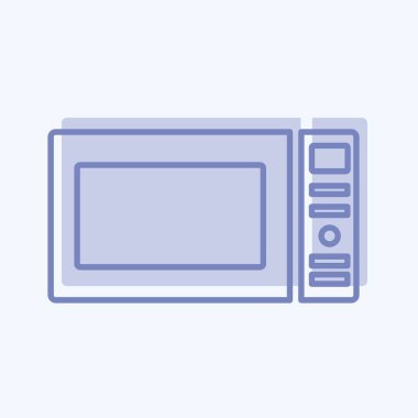 Simge Mikrodalga - İki Ton Biçimi - Basit illüstrasyon, Düzenlenebilir vuruş, Tasarım şablonu vektörü, baskılar, posterler, reklamlar, duyurular, bilgi grafikleri vs..