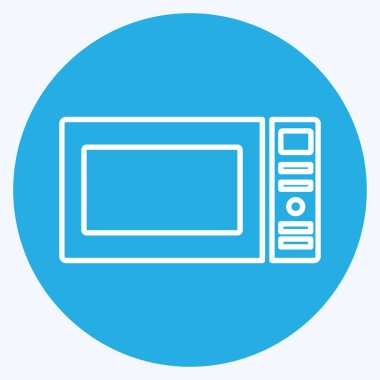 Simge Mikrodalga - Mavi Gözler Biçimi - Basit illüstrasyon, Düzenlenebilir vuruş, Tasarım şablonu vektörü, baskılar, posterler, reklamlar, duyurular, bilgi grafikleri vs..