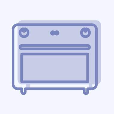 Simge Sobası - İki Ton Biçimi - Basit illüstrasyon, Düzenlenebilir vuruş, Tasarım şablonu vektörü, baskılar, posterler, reklamlar, duyurular, bilgi grafikleri vs..