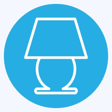 Simge Tablosu Lambası - Mavi Gözler Biçimi - Basit illüstrasyon, Düzenlenebilir vuruş, Tasarım şablonu vektörü, baskılar, posterler, reklamlar, duyurular, bilgi grafikleri vs..