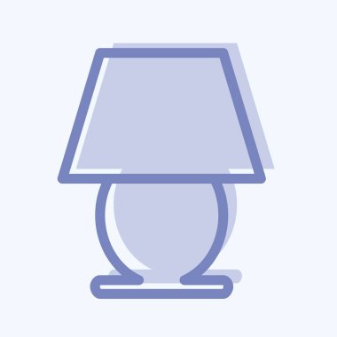 Simge Tablosu Lambası - İki Ton Biçimi - Basit illüstrasyon, Düzenlenebilir vuruş, Tasarım şablonu vektörü, baskılar, posterler, reklamlar, duyurular, bilgi grafikleri vs..