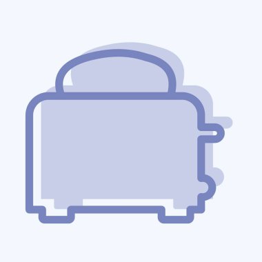 Simge Tost Makinesi - İki Ton Biçimi - Basit illüstrasyon, Düzenlenebilir vuruş, Tasarım şablonu vektörü, baskılar, posterler, reklamlar, duyurular, bilgi grafikleri vs..