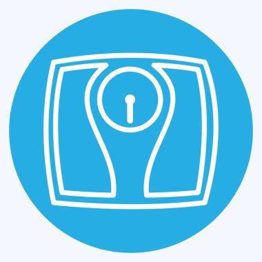 Simge Ağırlık Makinesi - Mavi Gözler Biçimi - Basit illüstrasyon, Düzenlenebilir vuruş, Tasarım şablonu vektörü, baskılar, posterler, reklamlar, duyurular, bilgi grafikleri, vs..