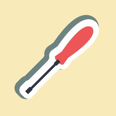 Etiket Vida Sürücüsü - Basit illüstrasyon, Düzenlenebilir felç, Tasarım şablonu vektörü, baskılar, posterler, reklamlar, duyurular, bilgi grafikleri vs..