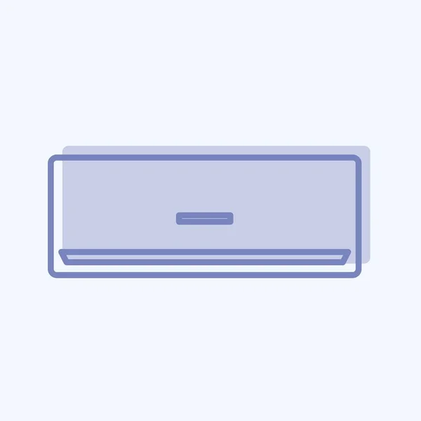 Icon Air Conditioner Two Tone Style Egyszerű Illusztráció Szerkeszthető Stroke — Stock Vector