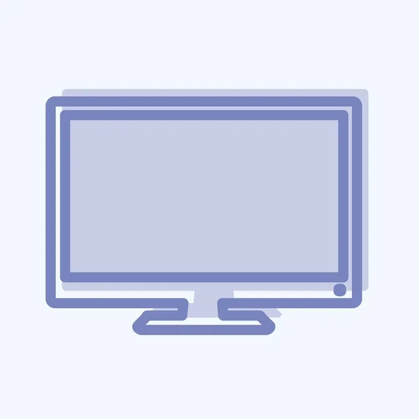 Tela Lcd Ícone Estilo Dois Tons Ilustração Simples Curso Editável — Vetor de Stock