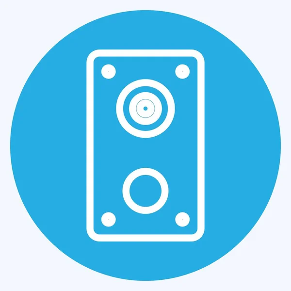 Icon Speakers Blue Eyes Style Einfache Illustration Editierbarer Strich Design — Stockvektor