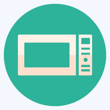 Simge Mikrodalga - Düz Biçim - Basit illüstrasyon, Düzenlenebilir vuruş, Tasarım şablonu vektörü, baskılar, posterler, reklamlar, duyurular, bilgi grafikleri vs..