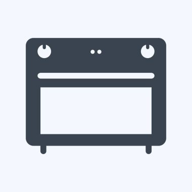 Simge Sobası - Glyph Biçimi - Basit illüstrasyon, Düzenlenebilir vuruş, Tasarım şablonu vektörü, baskılar, posterler, reklamlar, duyurular, bilgi grafikleri vs..