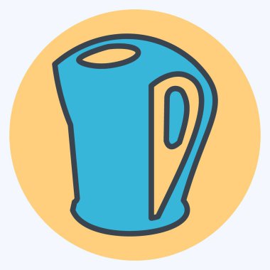 Simge Elektrikli Kettle - Renk Eşleştirme Biçimi - Basit illüstrasyon, Düzenlenebilir vuruş, Tasarım şablonu vektörü, baskılar, posterler, reklamlar, duyurular, bilgi grafikleri, vs..