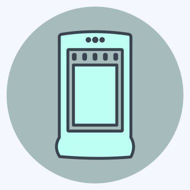 Simge Kaloriferi - Renk Eşleştirme Biçimi - Basit illüstrasyon, Düzenlenebilir vuruş, Tasarım şablonu vektörü, baskılar, posterler, reklamlar, duyurular, bilgi grafikleri vs..