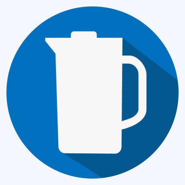 Simge Meyve Suyu - Uzun Gölge Biçimi - Basit illüstrasyon, Düzenlenebilir vuruş, Tasarım şablonu vektörü, baskılar, posterler, reklamlar, duyurular, bilgi grafikleri vs..