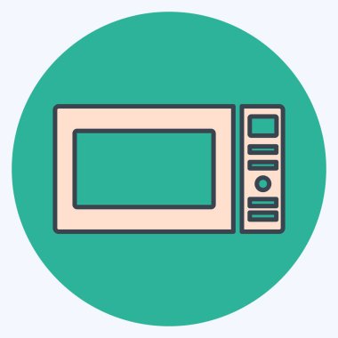 Simge Mikrodalga - Renk Eşleştirme Biçimi - Basit illüstrasyon, Düzenlenebilir vuruş, Tasarım şablonu vektörü, baskılar, posterler, reklamlar, duyurular, bilgi grafikleri vs..