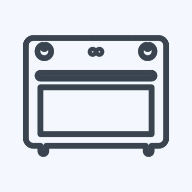 Simge Sobası - Satır Biçimi - Basit illüstrasyon, Düzenlenebilir vuruş, Tasarım şablonu vektörü, baskılar, posterler, reklamlar, duyurular, bilgi grafikleri vs..