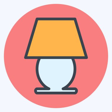 Simge Tablosu Lambası - Renk Eşleştirme Biçimi - Basit illüstrasyon, Düzenlenebilir vuruş, Tasarım şablonu vektörü, baskılar, posterler, reklamlar, duyurular, bilgi grafikleri vs..