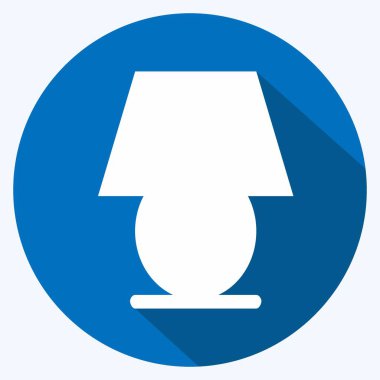 Simge Tablosu Lambası - Uzun Gölge Biçimi - Basit illüstrasyon, Düzenlenebilir vuruş, Tasarım şablonu vektörü, baskılar, posterler, reklamlar, duyurular, bilgi grafikleri vs..