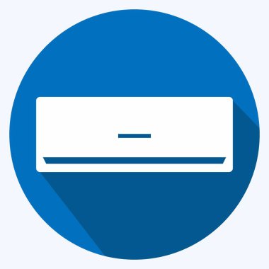 Simge Kliması - Uzun Gölge Biçimi - Basit illüstrasyon, Düzenlenebilir vuruş, Tasarım şablonu vektörü, baskılar, posterler, reklamlar, duyurular, bilgi grafikleri, vs..